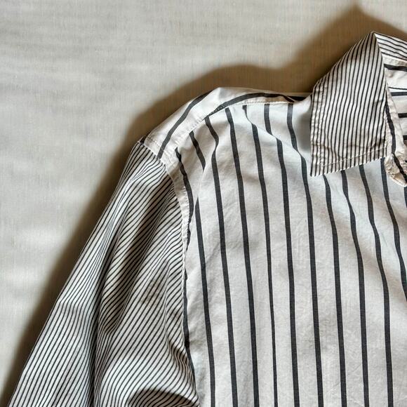 Banana Republic Oversized Cotton Striped Button Up Shirt Size Medium Pre-Loved - Picture 2 of 16